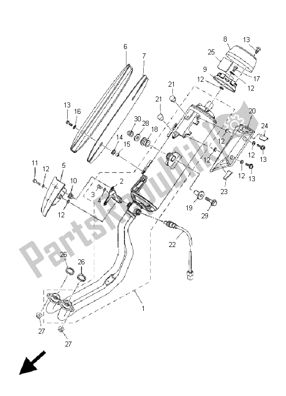 Wszystkie części do Wydechowy Yamaha XP 500A T MAX 2009