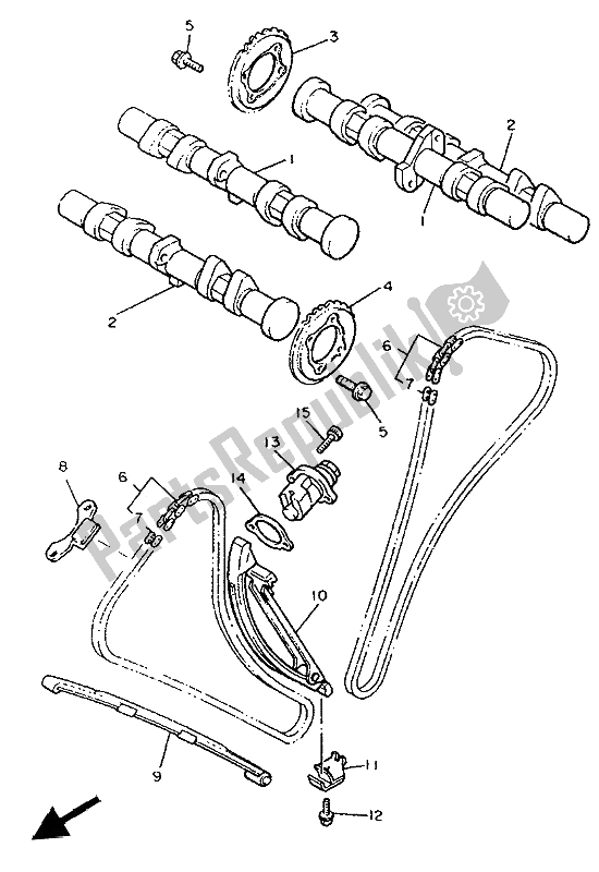 All parts for the Camshaft & Chain of the Yamaha V MAX 12 1200 1993