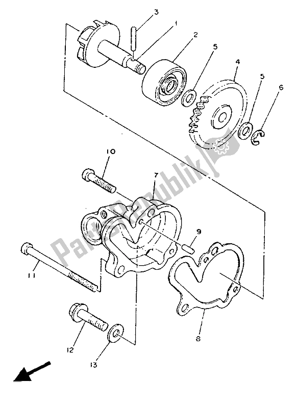 Wszystkie części do Pompa Wodna Yamaha TDR 125 1991