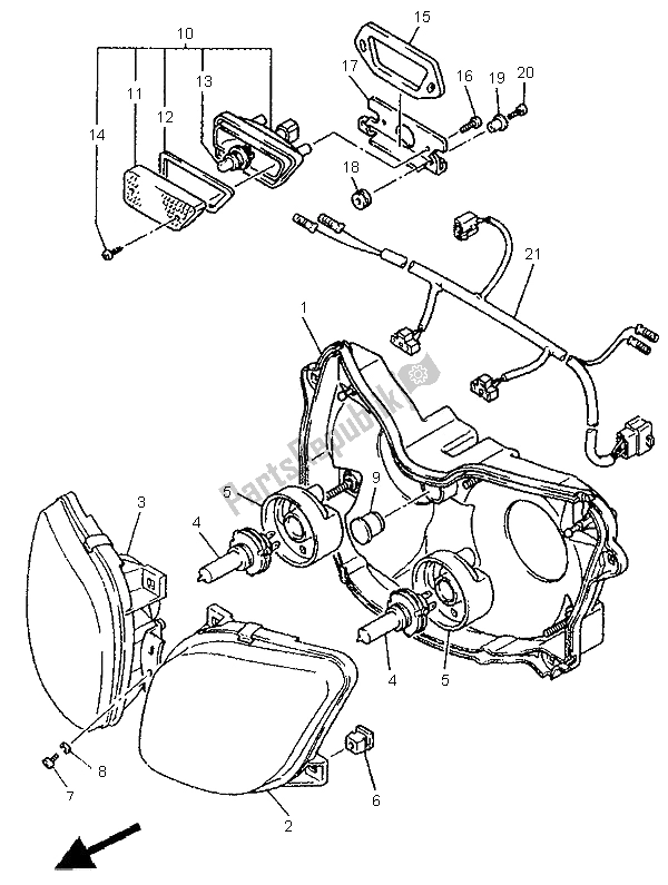 Toutes les pièces pour le Modifier Le Phare (it) du Yamaha FZR 1000 1995