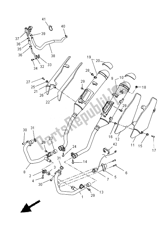 All parts for the Exhaust of the Yamaha XT 660R 2014