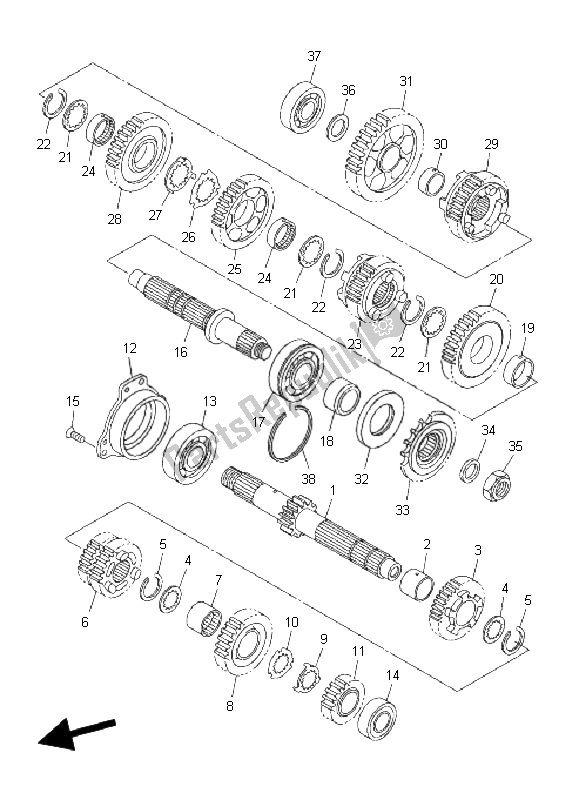 Toutes les pièces pour le Transmission du Yamaha FZ6 SHG Fazer 600 2008