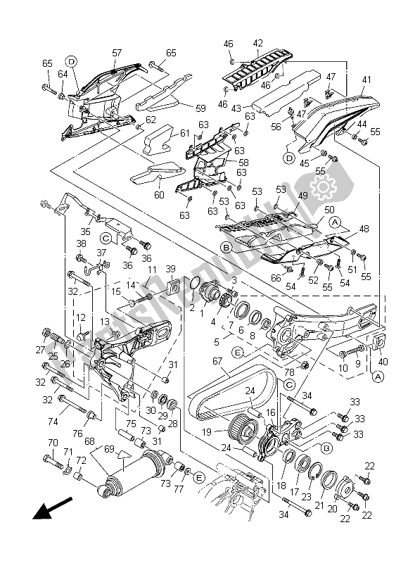 Wszystkie części do Tylne Rami? I Zawieszenie Yamaha XP 500 2015