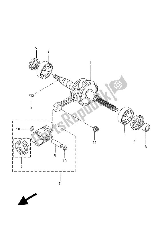 All parts for the Crankshaft & Piston of the Yamaha CS 50Z 2015