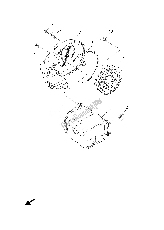 Todas las partes para Cubierta De Aire Y Ventilador de Yamaha YN 50 2013