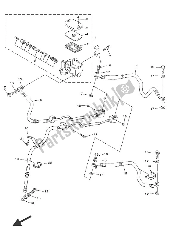 All parts for the Front Master Cylinder of the Yamaha XVS 950 CU 2016