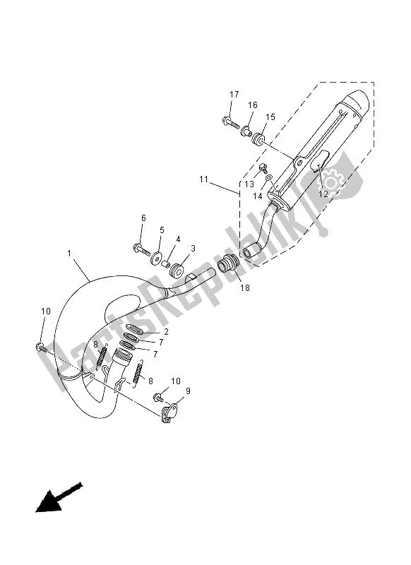 Tutte le parti per il Scarico del Yamaha YZ 85 LW 2014