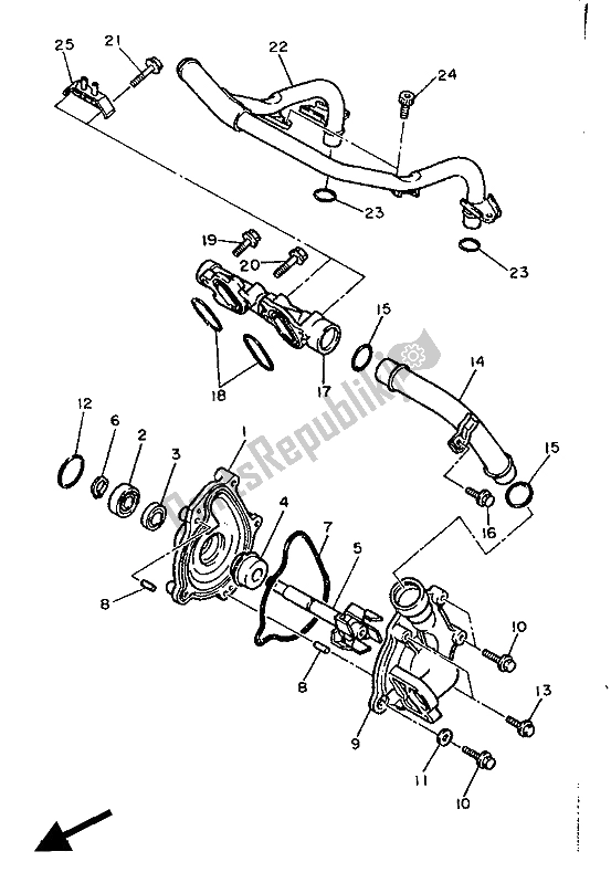 Toutes les pièces pour le Pompe à Eau du Yamaha FZ 750R 1988