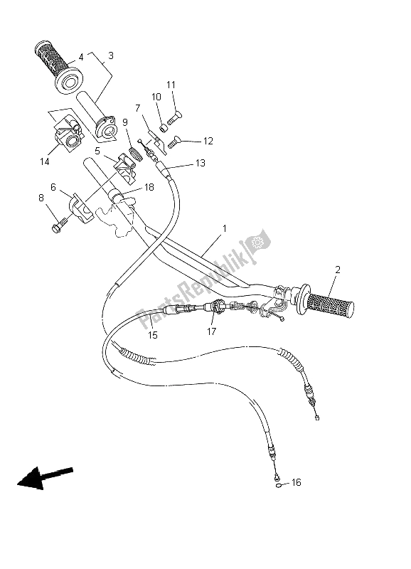 Todas las partes para Manija De Dirección Y Cable de Yamaha YZ 250 2002