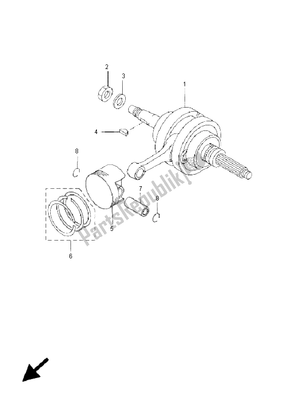 All parts for the Crankshaft & Piston of the Yamaha YP 250R X MAX 2009