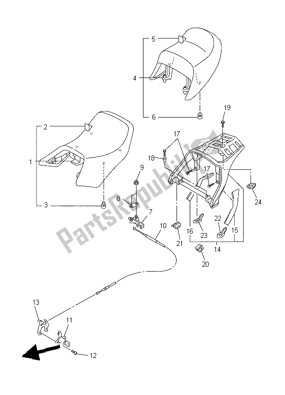 Tutte le parti per il Posto A Sedere del Yamaha FJR 1300 2002