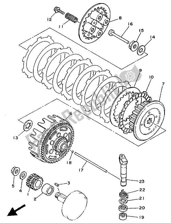 Todas as partes de Embreagem do Yamaha YZ 80 LC 1991