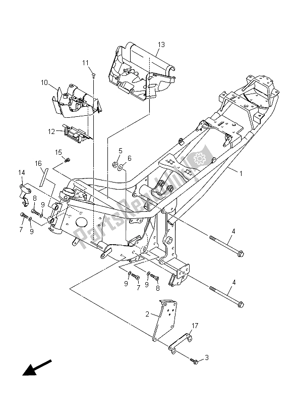 Tutte le parti per il Telaio del Yamaha XJ6S 600 2015