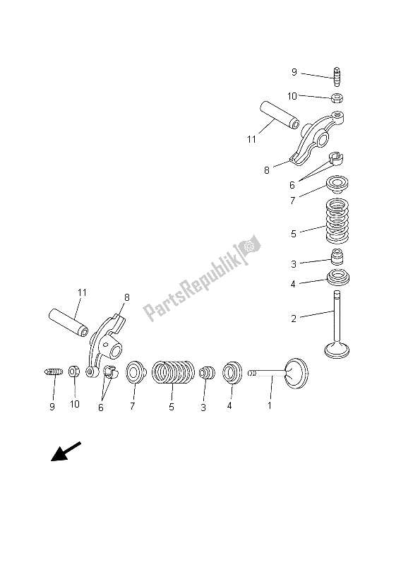 Tutte le parti per il Valvola del Yamaha TT R 125E SW LW 2003