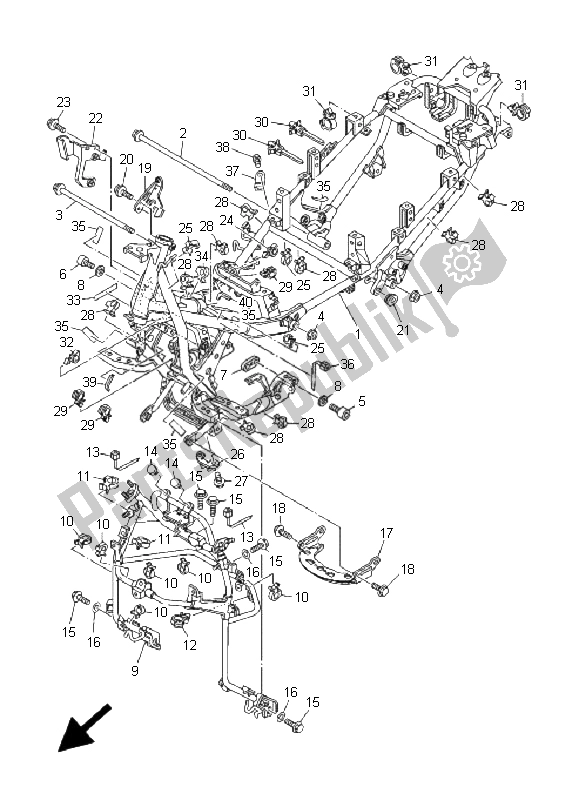 Tutte le parti per il Telaio del Yamaha XP 500 T MAX 2005