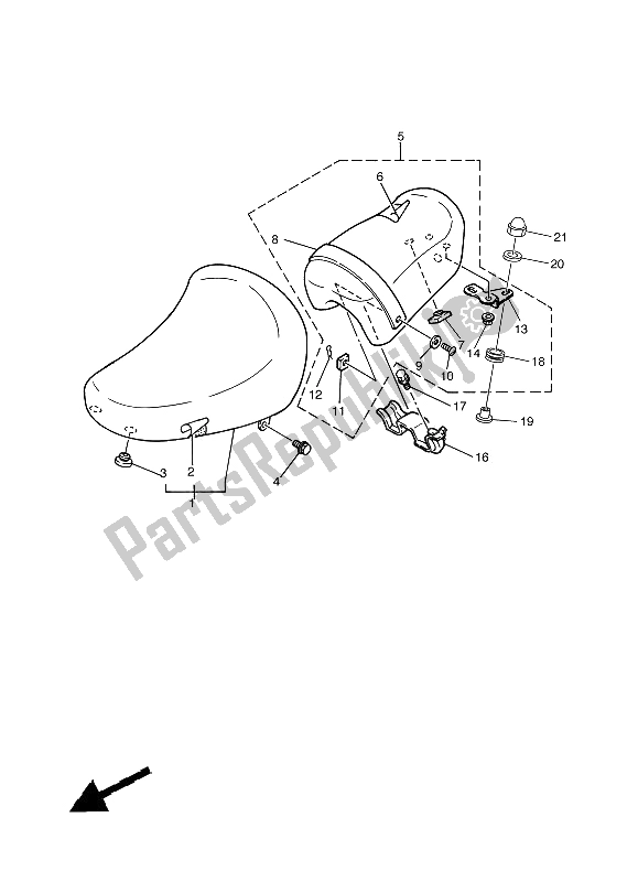 Toutes les pièces pour le Siège du Yamaha XV 250 Virago 1992