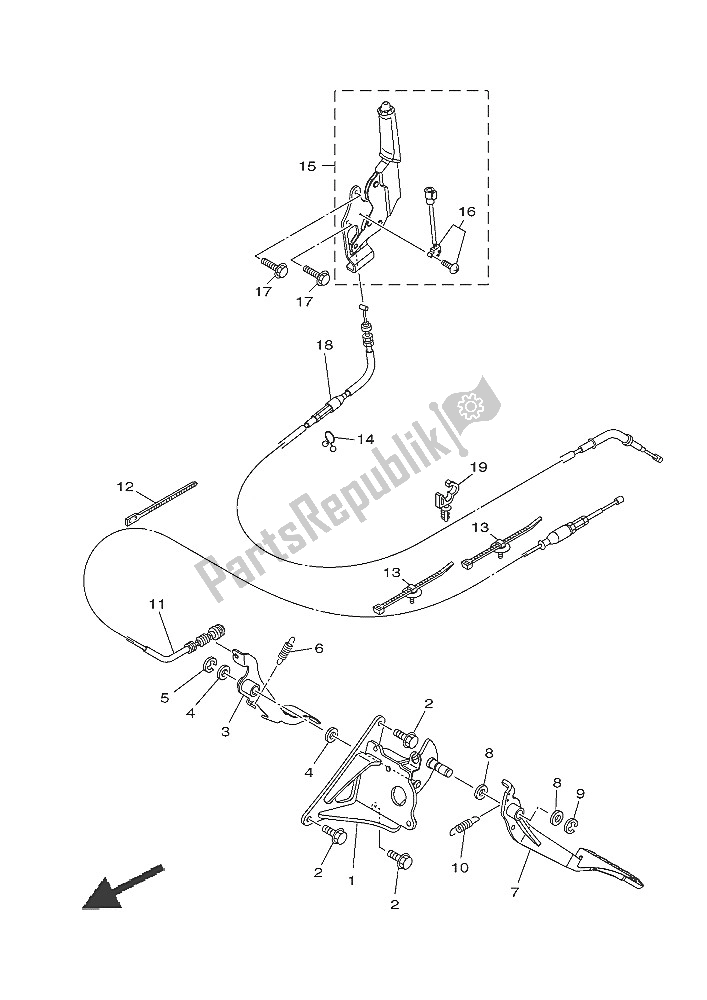 Todas las partes para Cable De Pedal de Yamaha YXC 700E 2016