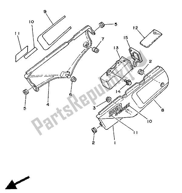 Tutte le parti per il Coperchio Laterale E Serbatoio Dell'olio del Yamaha XT 350 1991