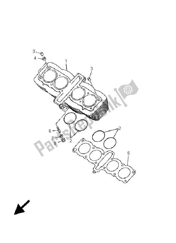 Tutte le parti per il Cilindro del Yamaha XJ 600S Diversion 2001