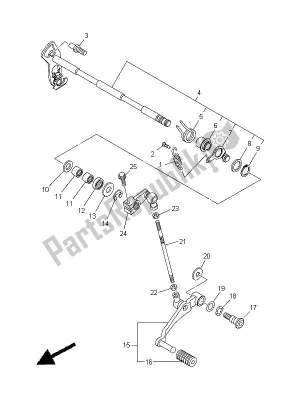 Toutes les pièces pour le Arbre De Changement du Yamaha XT 1200Z Tenere 2012