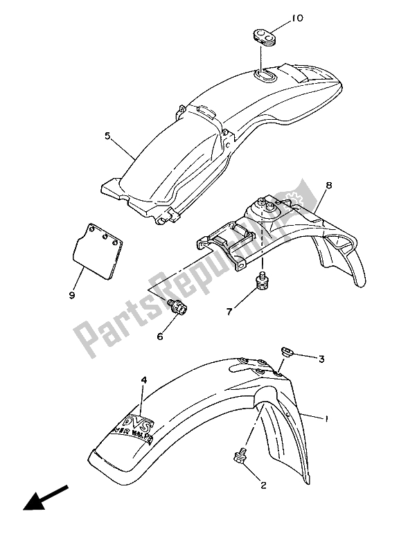 Tutte le parti per il Parafango del Yamaha DT 125 LC 1986