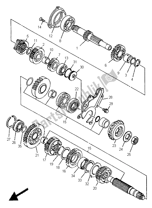 Toutes les pièces pour le Transmission du Yamaha TDM 850 1995