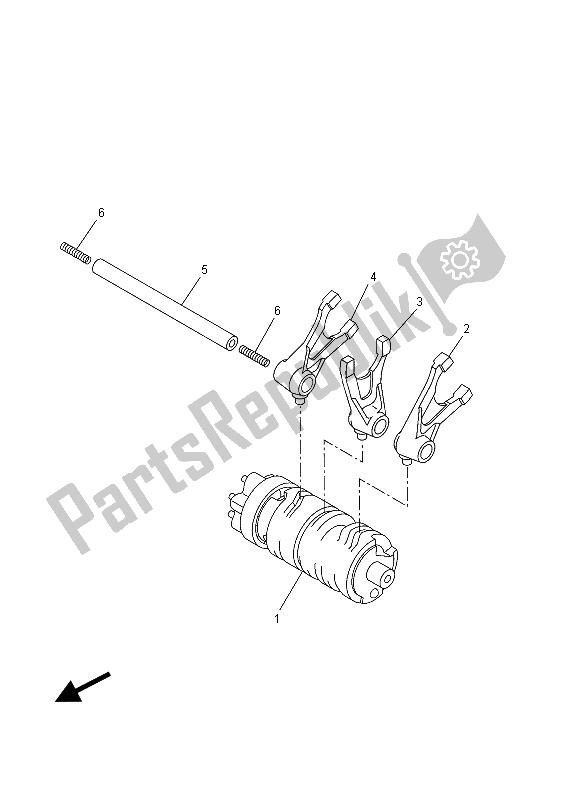 All parts for the Shift Cam & Fork of the Yamaha YZF R 125A 2015