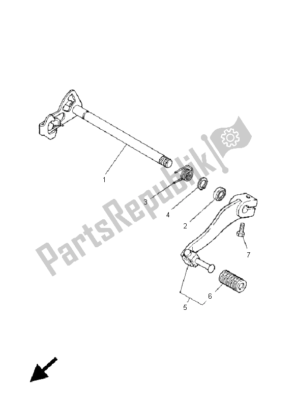 All parts for the Shift Shaft of the Yamaha DT 125X 2005