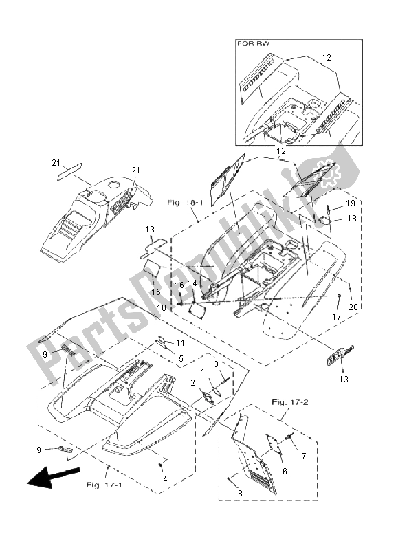 All parts for the Emblem & Label of the Yamaha YFM 350X Warrior 2001