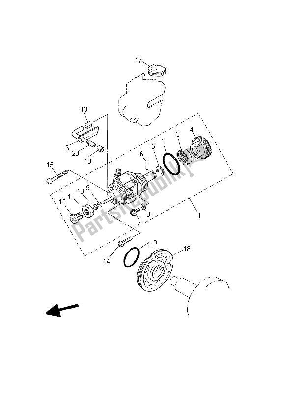 Todas as partes de Bomba De óleo do Yamaha PW 80 2006
