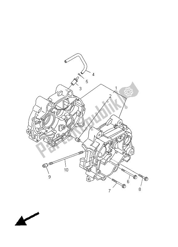 All parts for the Crankcase of the Yamaha TT R 50E 2012