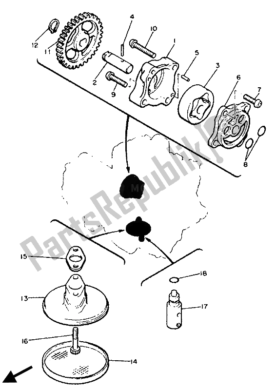 Todas las partes para Bomba De Aceite de Yamaha FZ 600 1986