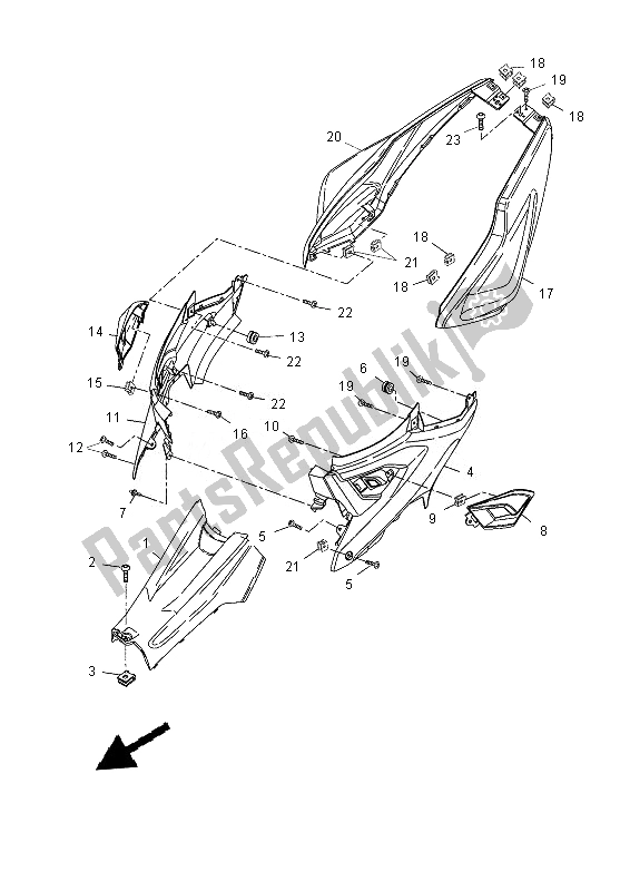 Tutte le parti per il Coperchio Laterale del Yamaha NS 50N 2013