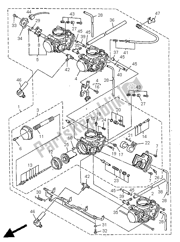 Tutte le parti per il Carburatore del Yamaha YZF 1000R Thunderrace 1998