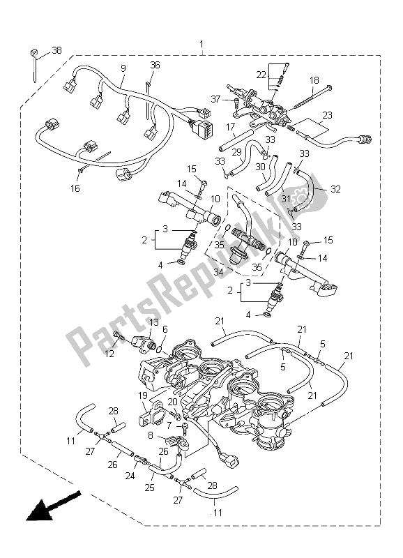 Todas as partes de Ingestão 2 do Yamaha FZ8 SA 800 2012