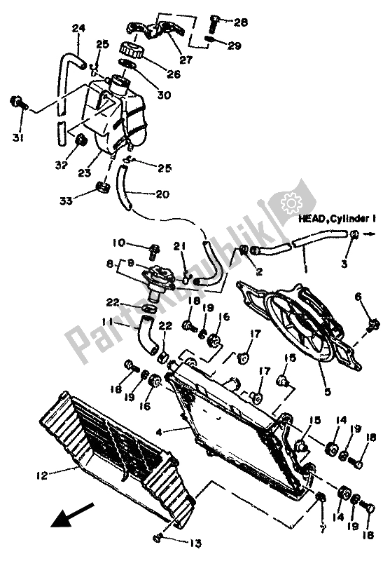 Toutes les pièces pour le Tuyau De Radiateur du Yamaha RD 500 LC 1985