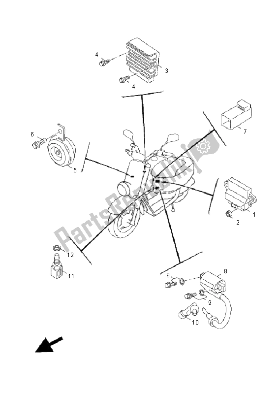 All parts for the Electrical 1 of the Yamaha XF 50E 4T Giggle 2008