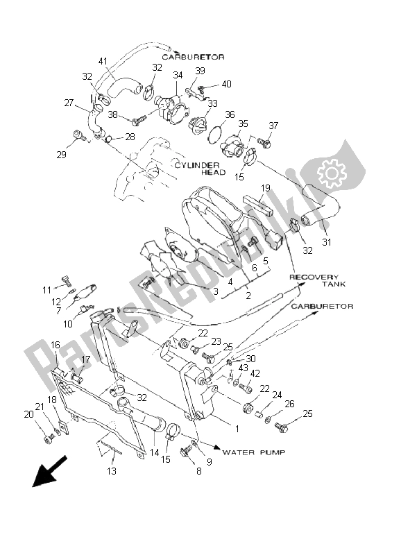 All parts for the Radiator & Hose of the Yamaha TDM 850 2000