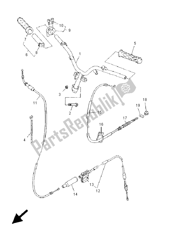 Tutte le parti per il Maniglia E Cavo Dello Sterzo del Yamaha YN 50 Neos 2005