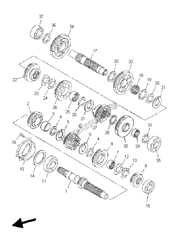 Toutes les pièces pour le Transmission du Yamaha FJR 1300A 2007