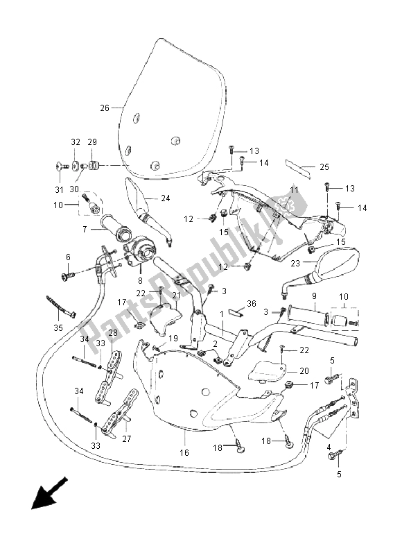 Tutte le parti per il Maniglia E Cavo Dello Sterzo del Yamaha VP 125 X City 2009