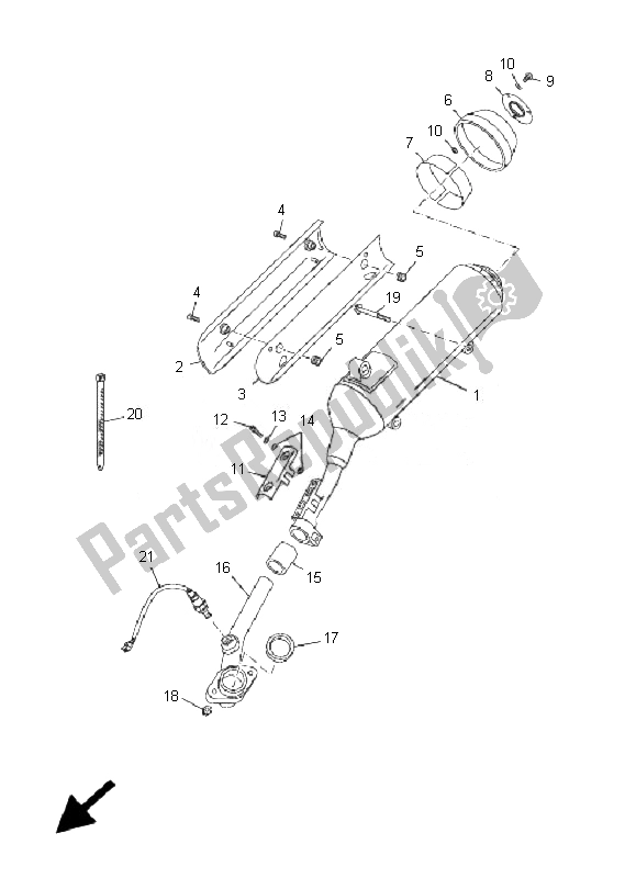 Tutte le parti per il Scarico del Yamaha YP 250R X MAX 2007