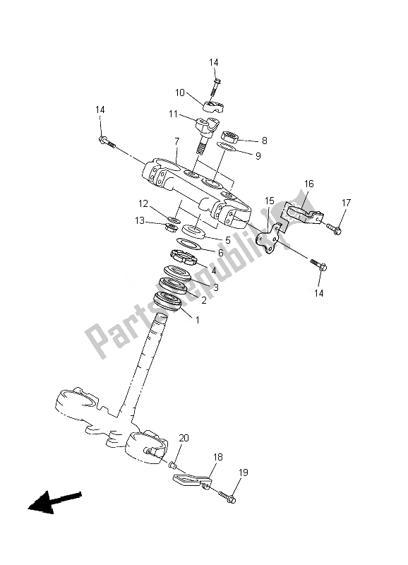 Tutte le parti per il Timone del Yamaha WR 250F 2007