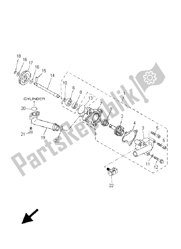 Toutes les pièces pour le Pompe à Eau du Yamaha VP 300 Versity 2005