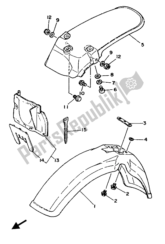 All parts for the Fender of the Yamaha YZ 80 1987