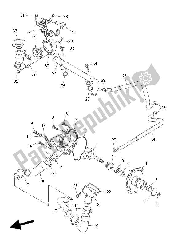 Todas las partes para Bomba De Agua de Yamaha FJR 1300 AS 2009