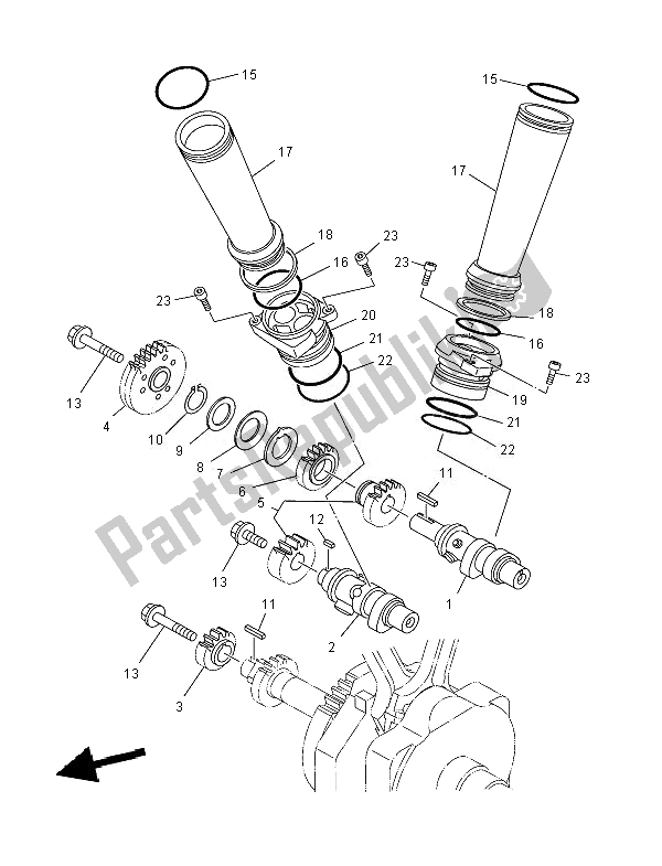 All parts for the Camshaft & Chain of the Yamaha XV 1900A Midnight Star 2007