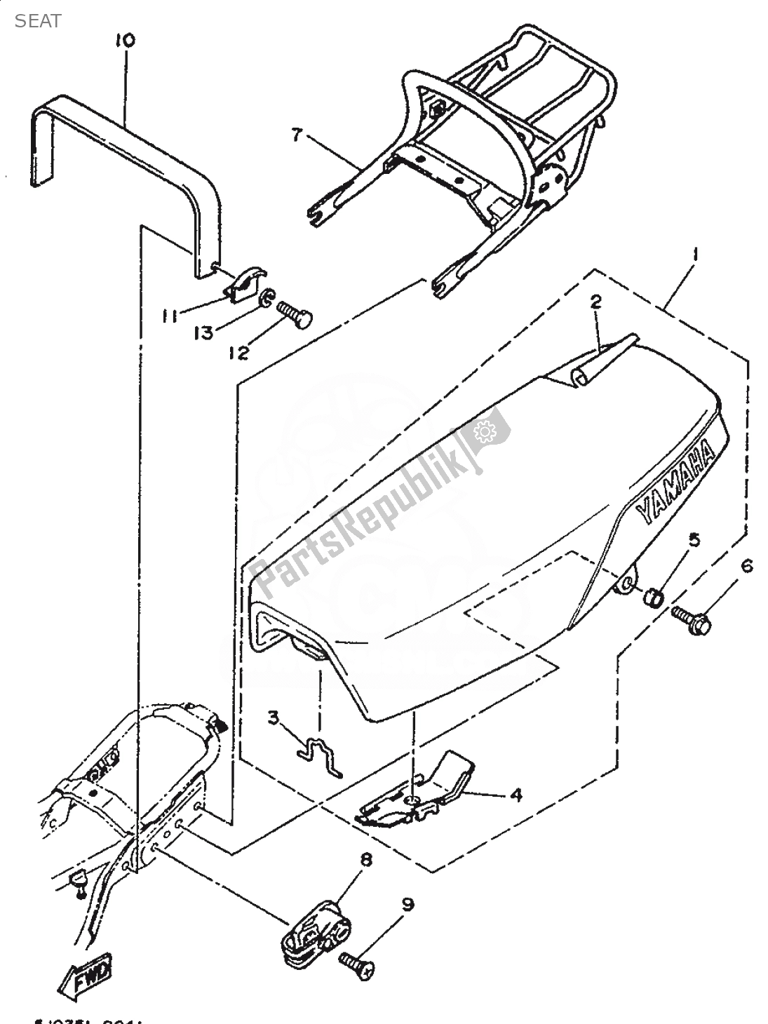 Tutte le parti per il Posto A Sedere del Yamaha DT 50 1992