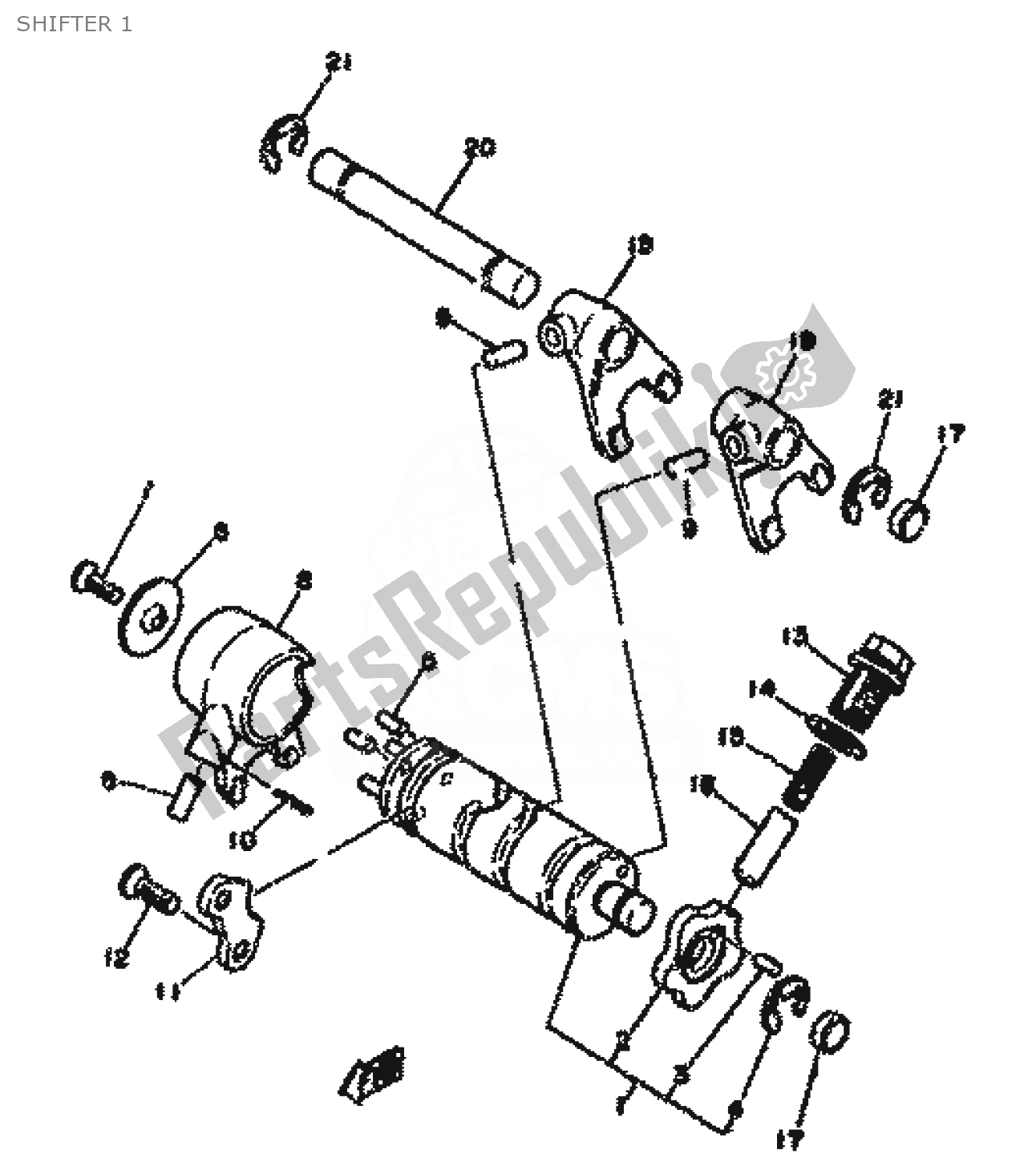 Todas as partes de Shifter 1 do Yamaha RD 50 1979