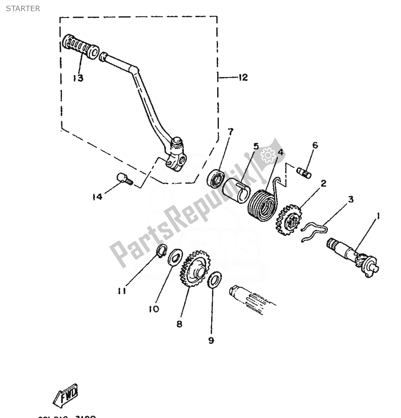 Toutes les pièces pour le Entrée du Yamaha RD 350 1991